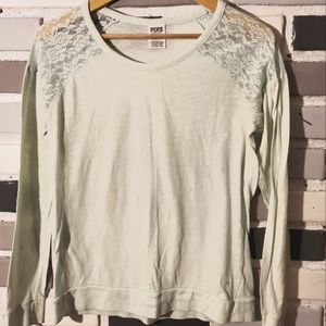 Teal lace women top